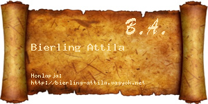 Bierling Attila névjegykártya